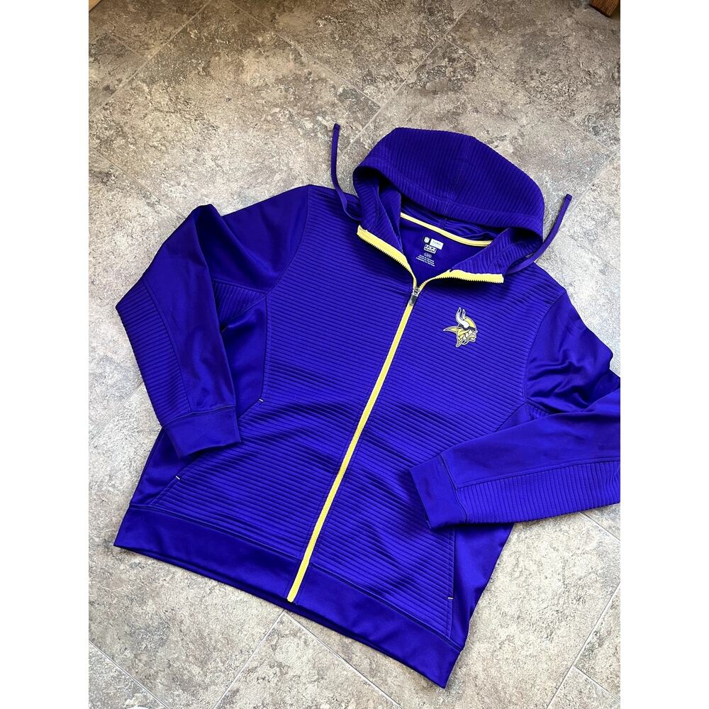 NFL Team Apparel TX3 Warm Vikings Purple Full Zip Hoodie, Men's size L